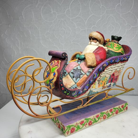 Jim Shore Heartwood Creek Delivering Joy Figurine XL Santa in Sleigh 2004 - Picture 11 of 16